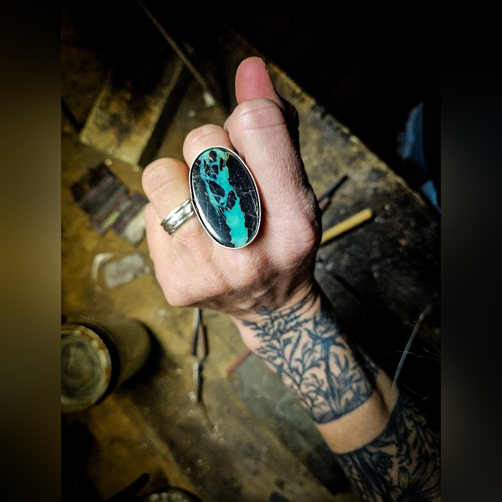 San Pedro Variscite & Sterling silver ring